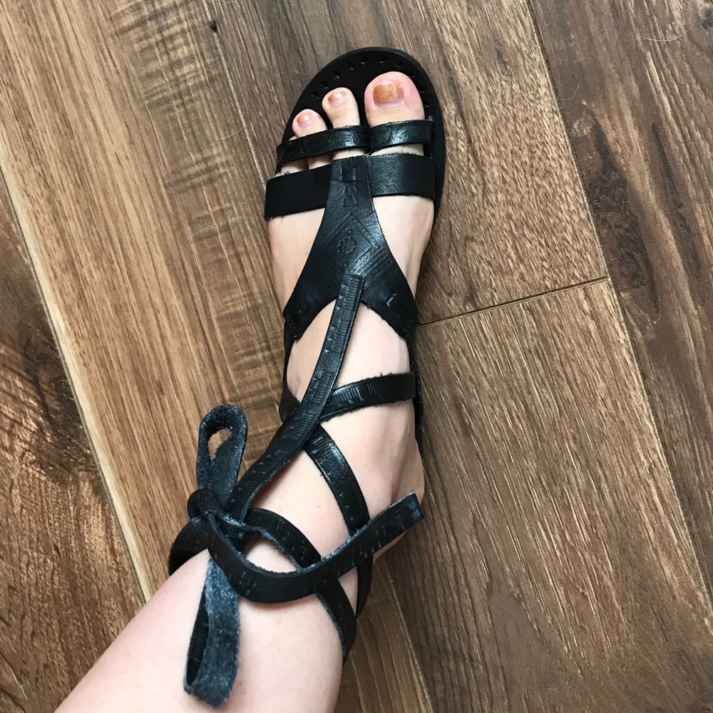 Free People flat lace up gladiator sandal